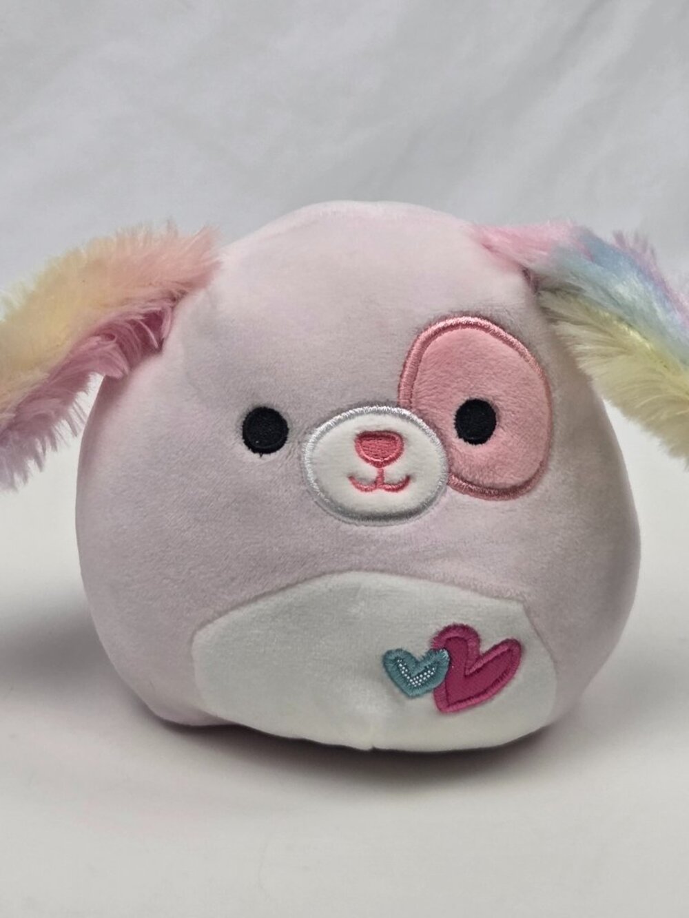 Squishmallow Bryce Pink Dog 5” Valentines Day Hearts Tie Dye Pastel Spaniel Fuzz